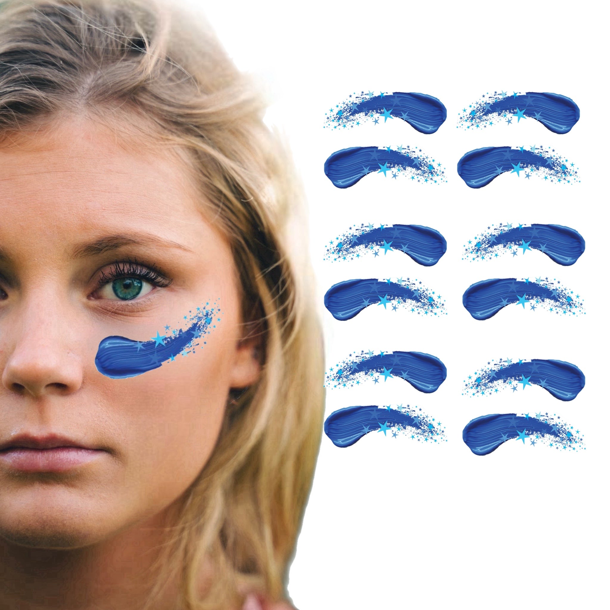 Star Smear Eye Black 6-Pack | Temporary Eye Black Tattoos for Baseball & Softball