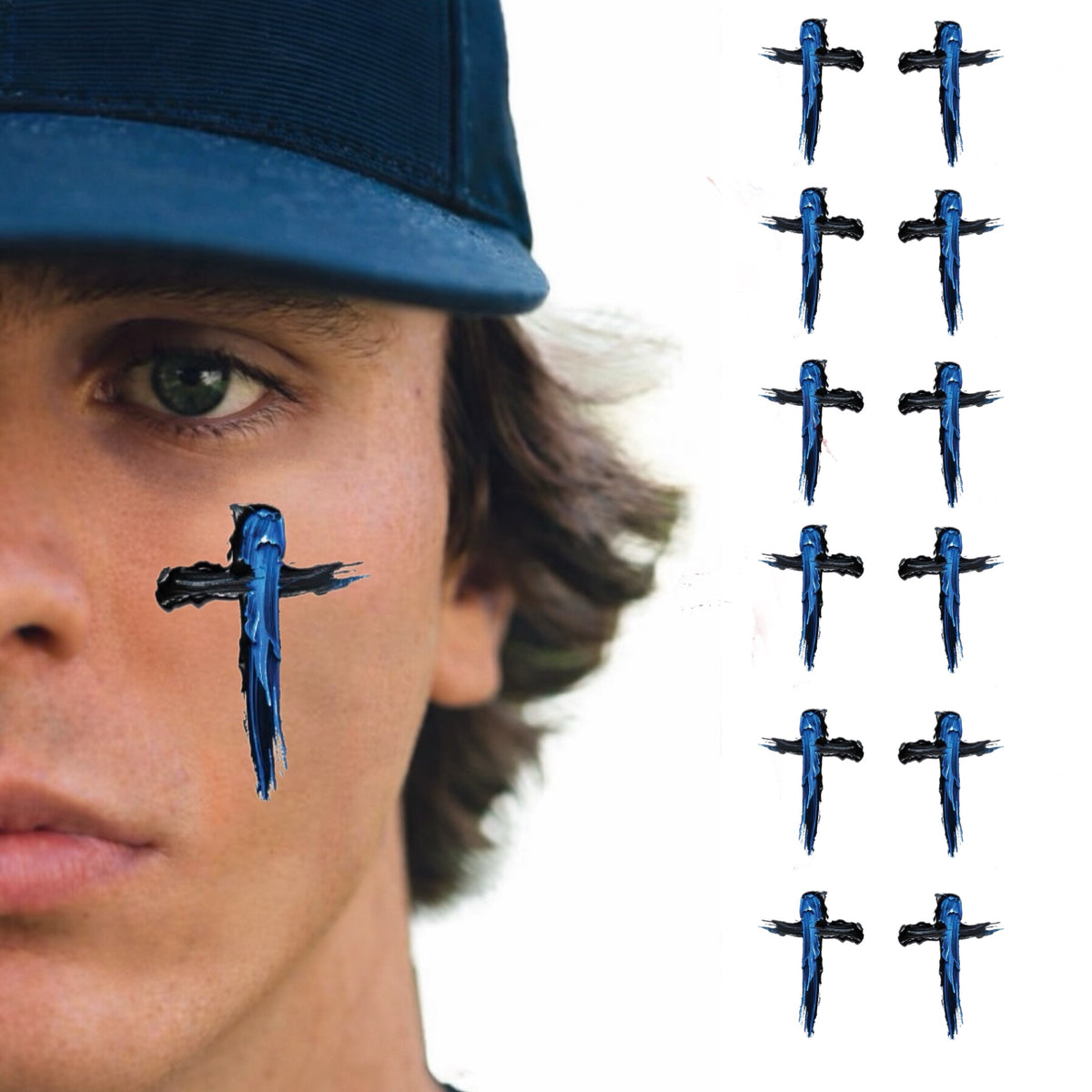 Colored Cross Eye Black | Pick Your Color & Pack Size