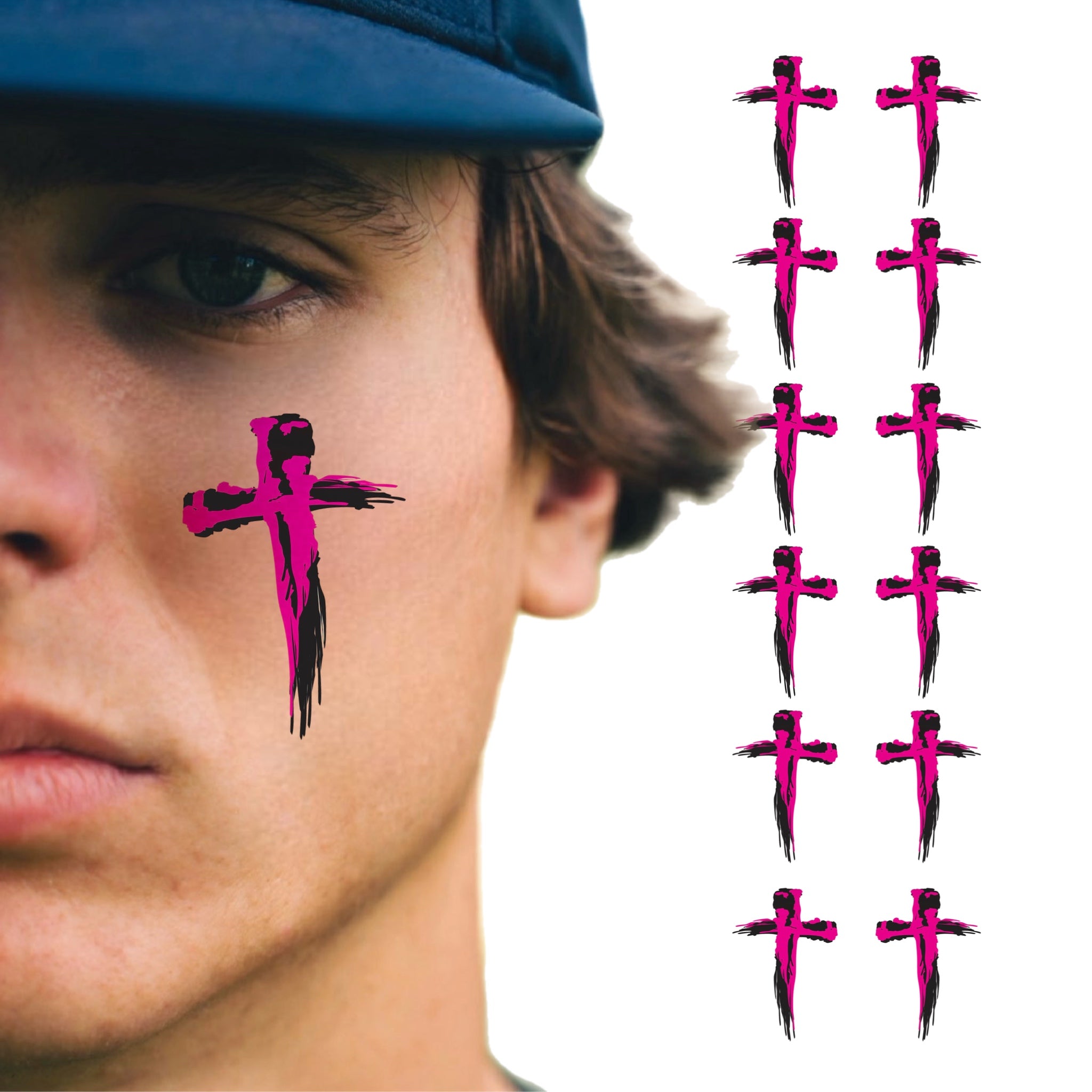 Colored Cross Eye Black | Pick Your Color & Pack Size