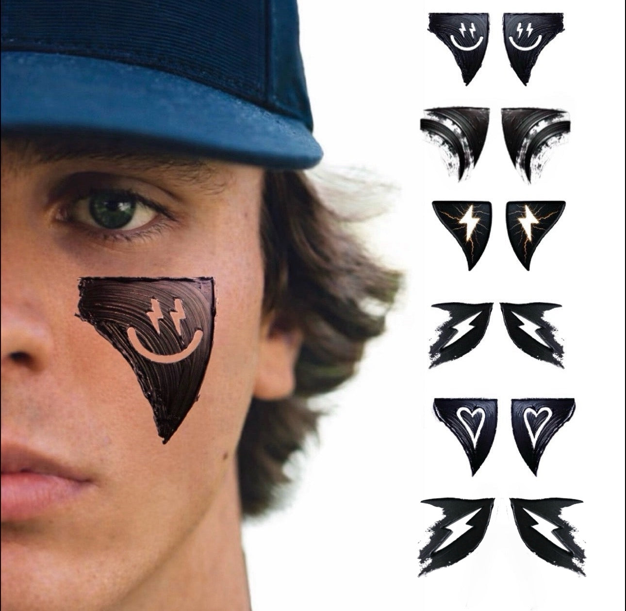 Cut-Out Collection | Eye Black Tattoos for Baseball, Softball & Football