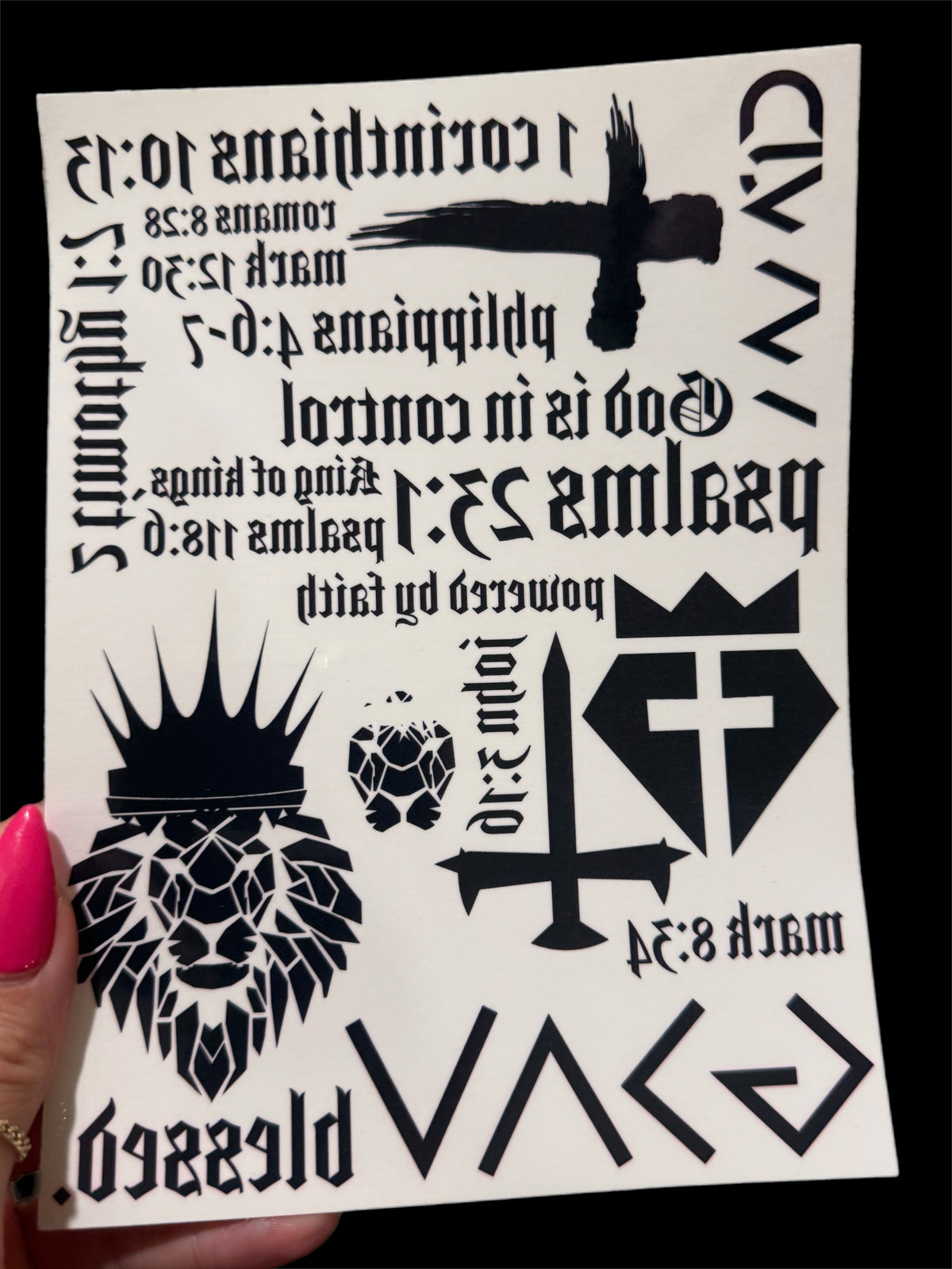 Black Single Sheet Faith Tats