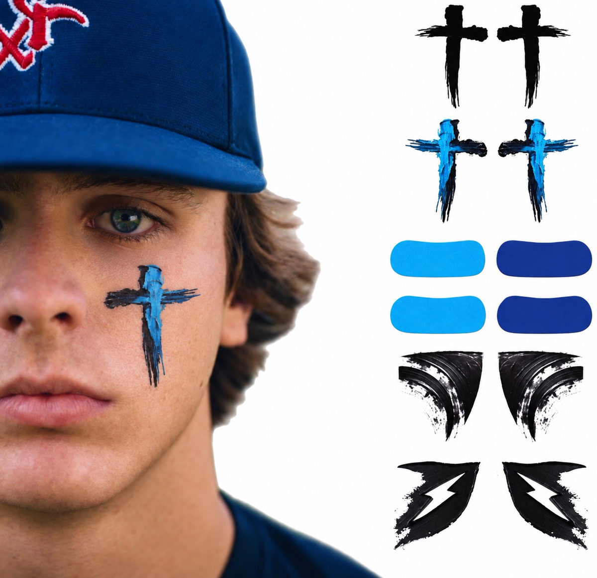 Blue Steel 6-Pack | Baseball & Softball Eye Black Tattoos