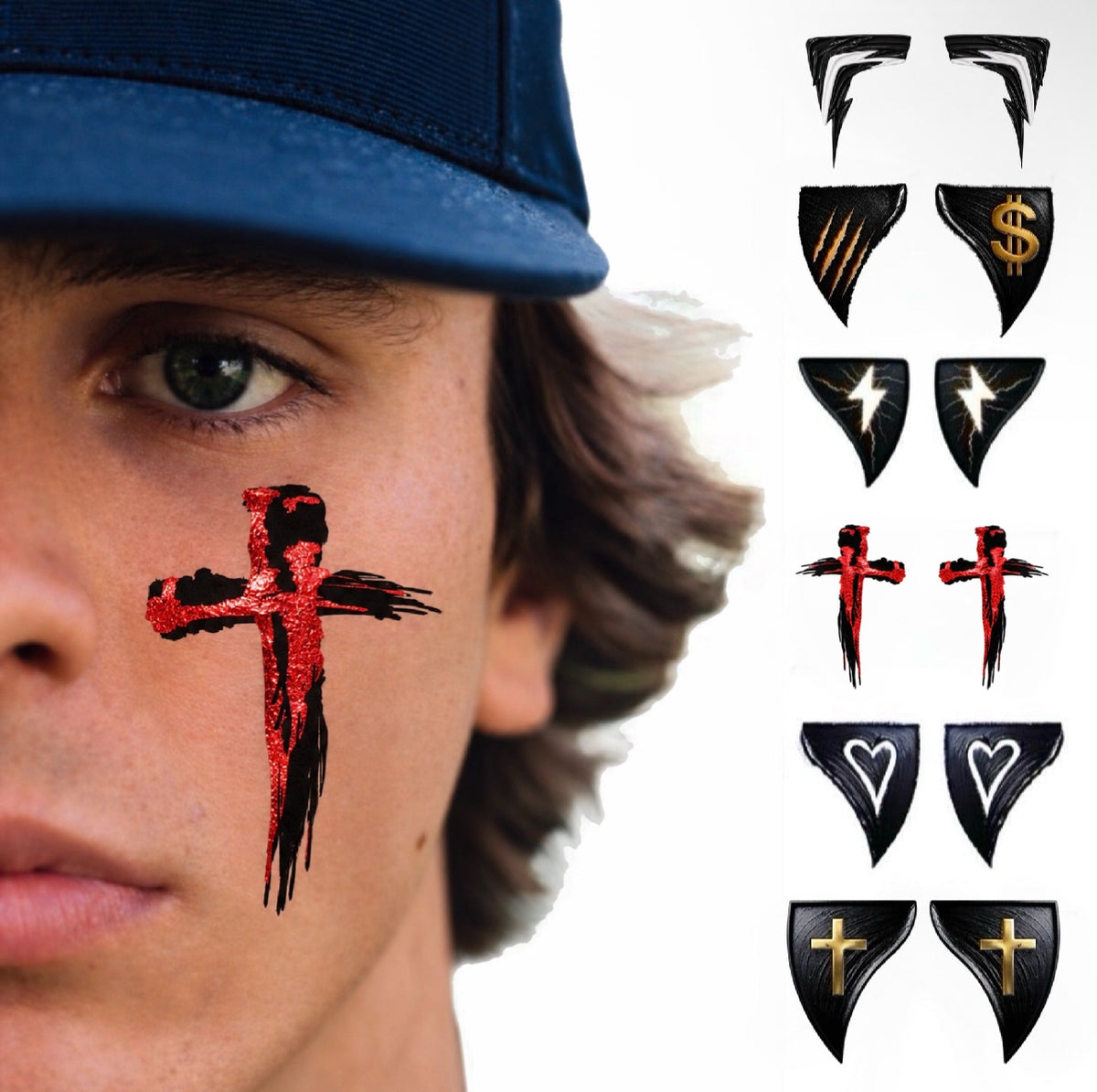 Cut-Out Collection | Eye Black Tattoos for Baseball, Softball & Football