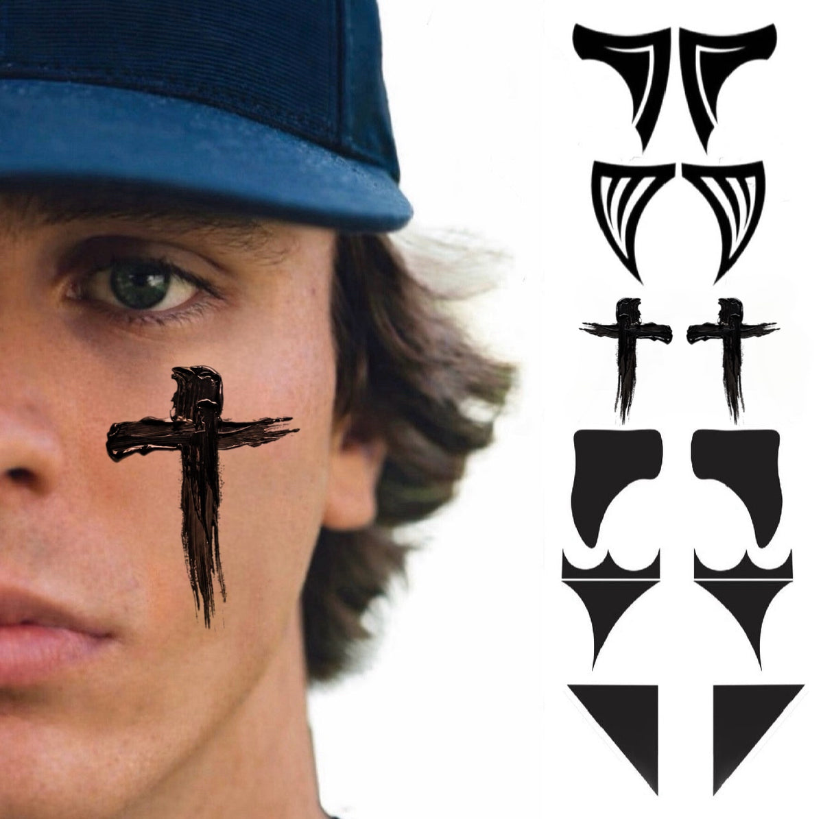 Alpha 6-Pack | Variety Eye Black Tattoos for Baseball & Softball