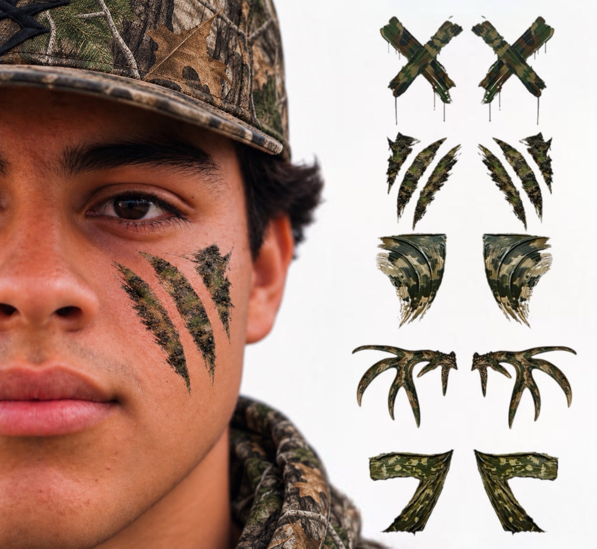 Apex 5-Pack | Variety Eye Black Tattoos for Hunting