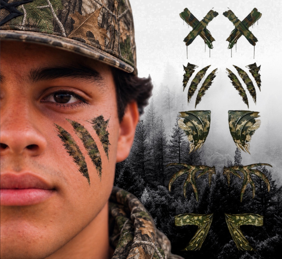 Apex 5-Pack | Variety Eye Black Tattoos for Hunting
