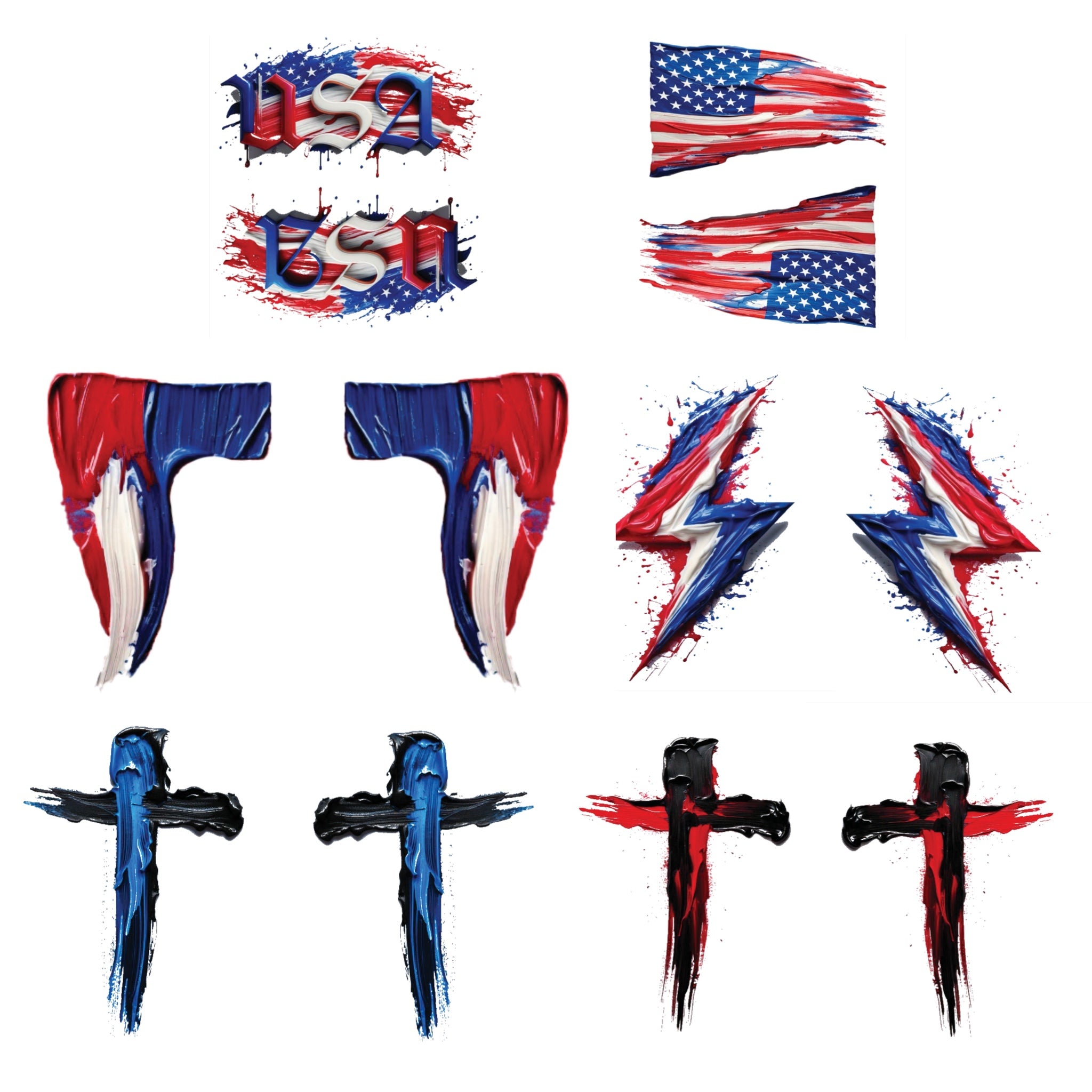 America 6-Pack | Patriotic Eye Black Tattoos for Baseball & Softball