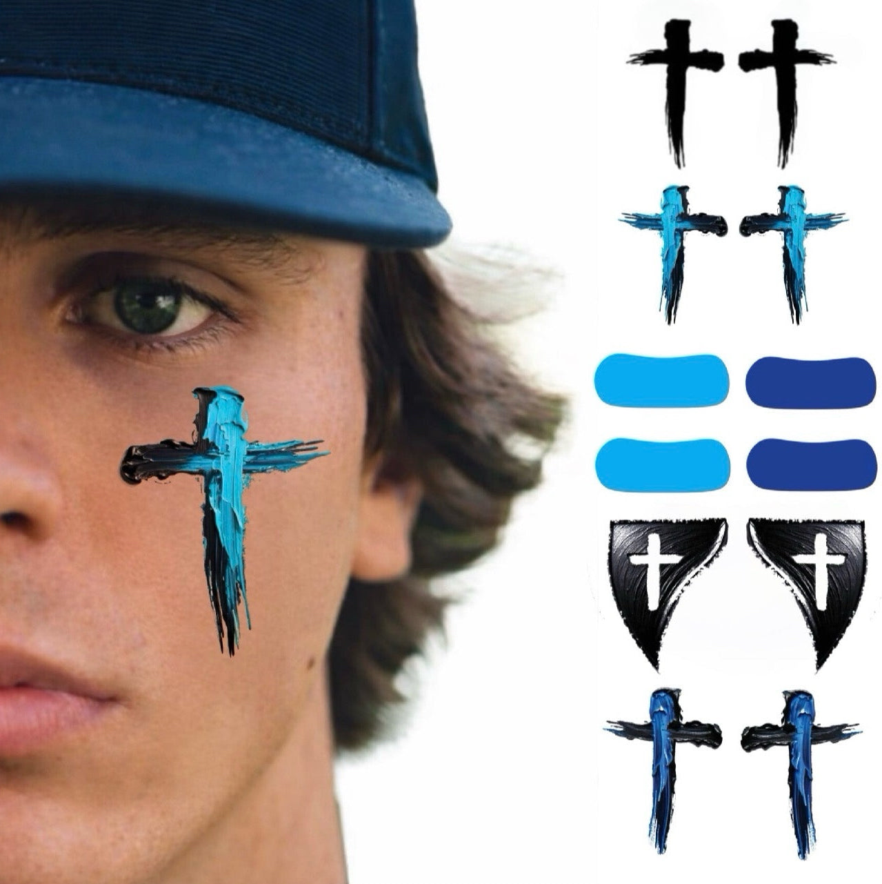 Blue Steel 6-Pack | Baseball & Softball Eye Black Tattoos