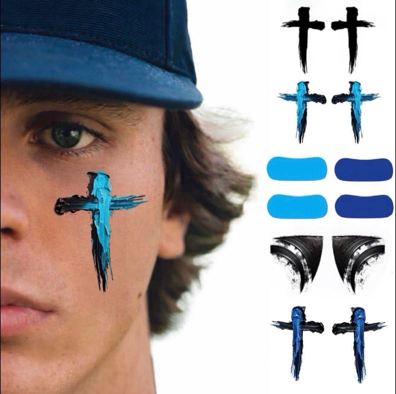 Blue Steel 6-Pack | Baseball & Softball Eye Black Tattoos