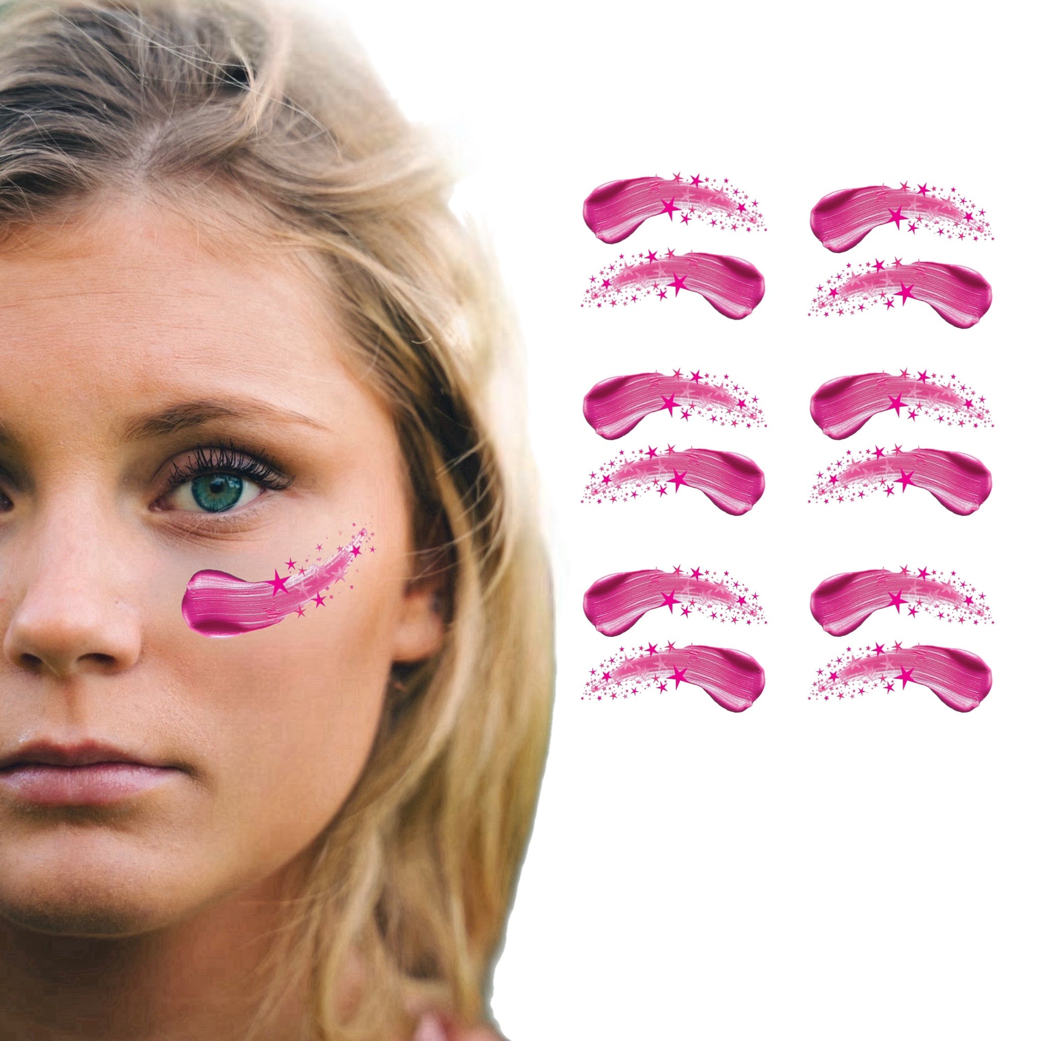 Star Smear Eye Black 6-Pack | Temporary Eye Black Tattoos for Baseball & Softball
