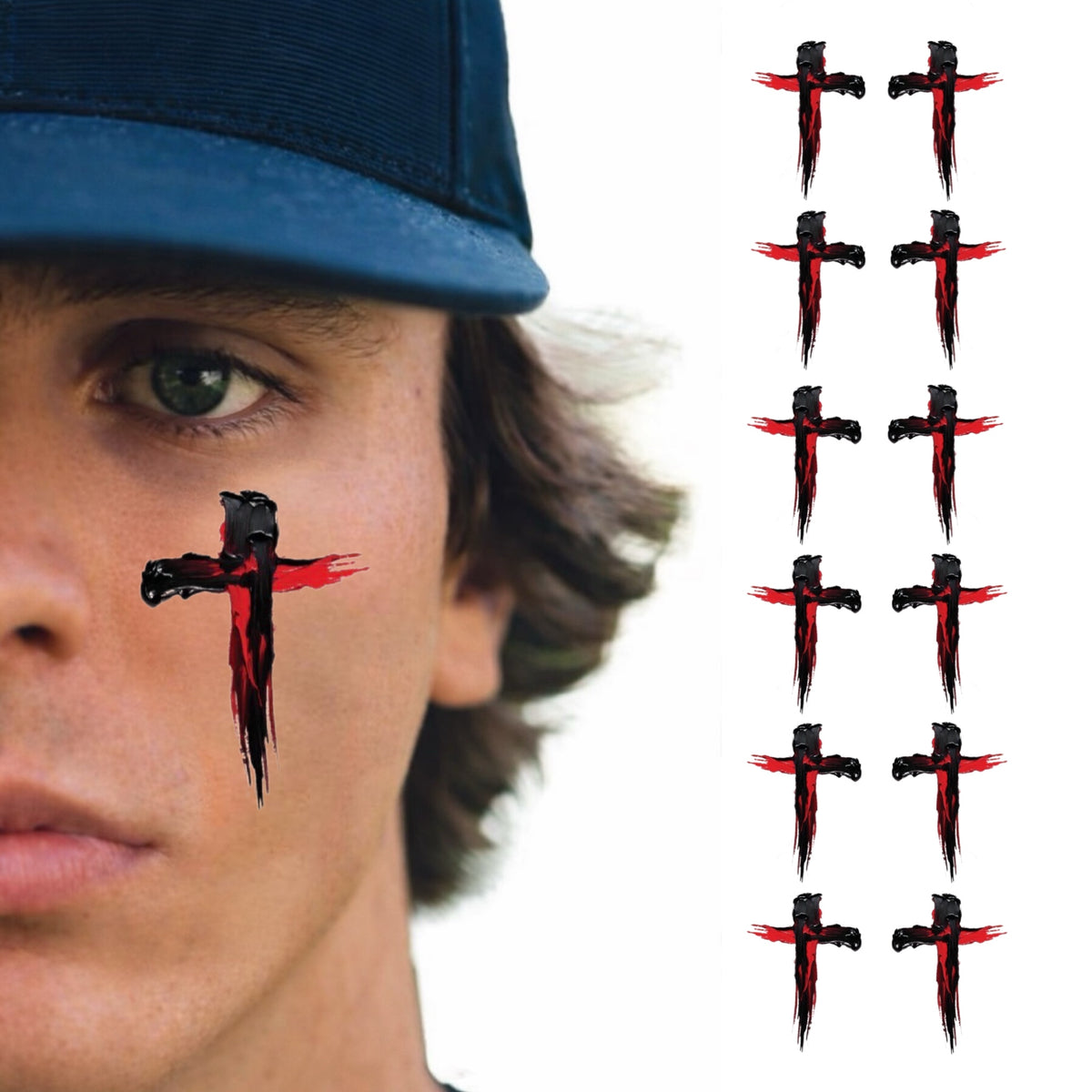 Colored Cross Eye Black | Pick Your Color & Pack Size