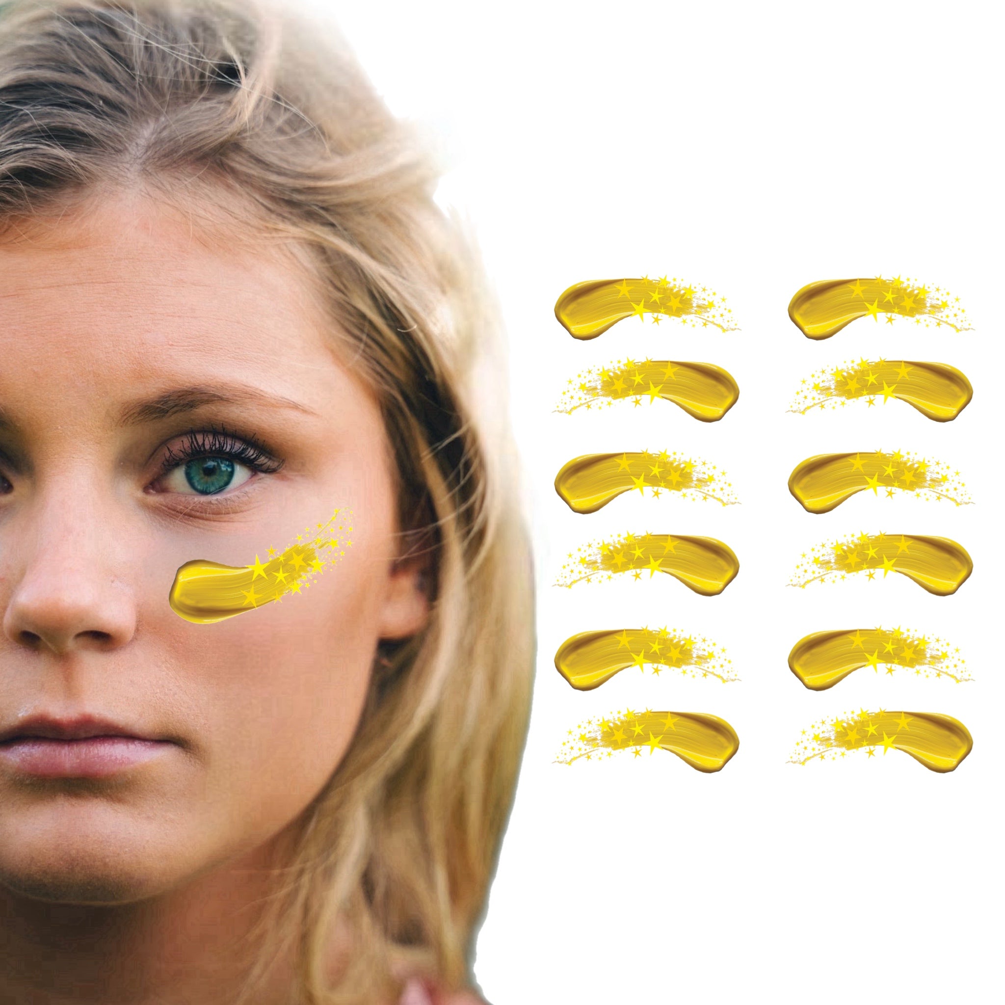 Star Smear Eye Black 6-Pack | Temporary Eye Black Tattoos for Baseball & Softball