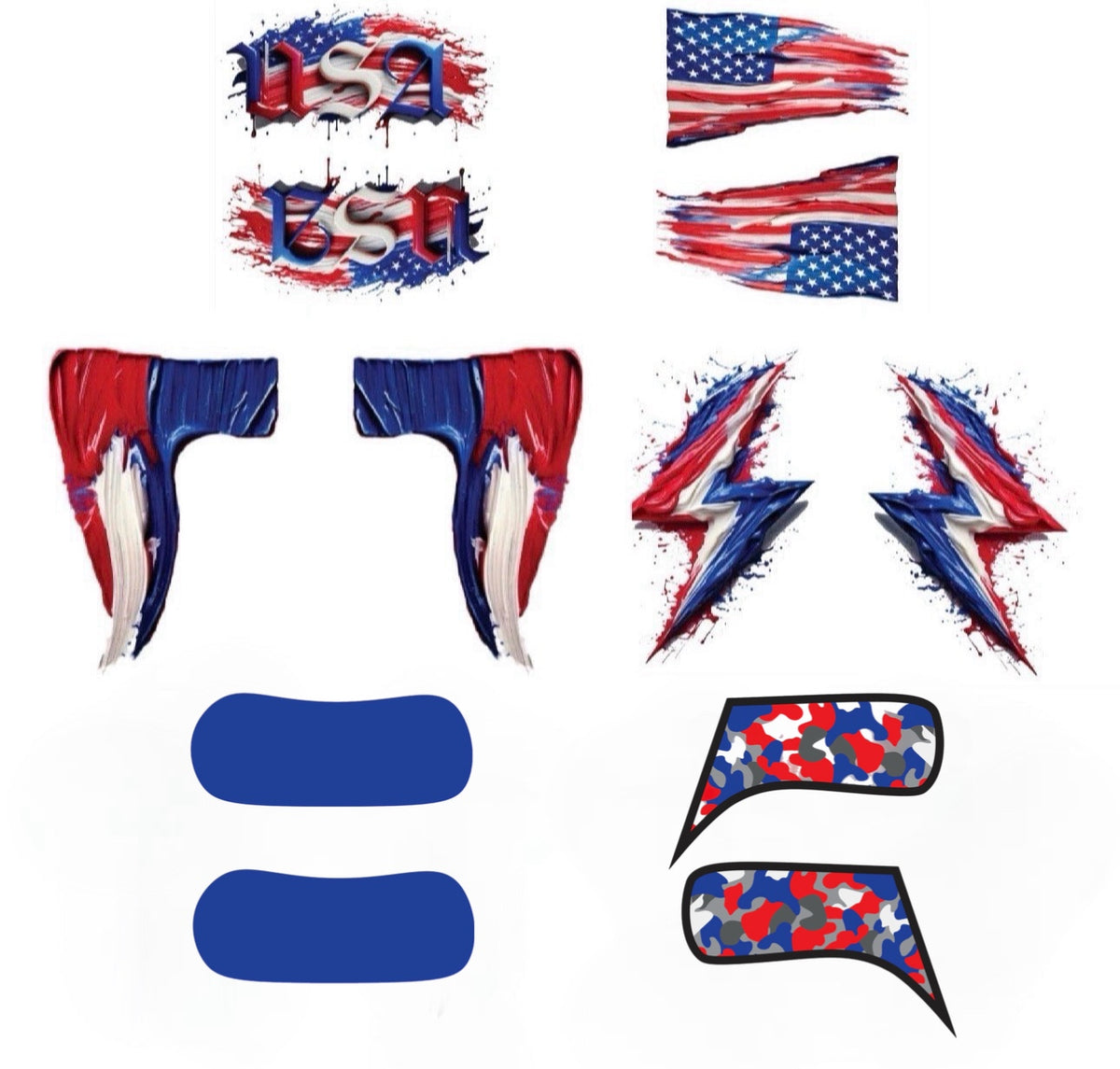 America 6-Pack | Patriotic Eye Black Tattoos for Baseball & Softball