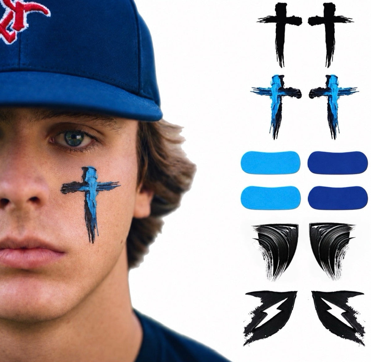 Blue Steel 6-Pack | Baseball & Softball Eye Black Tattoos