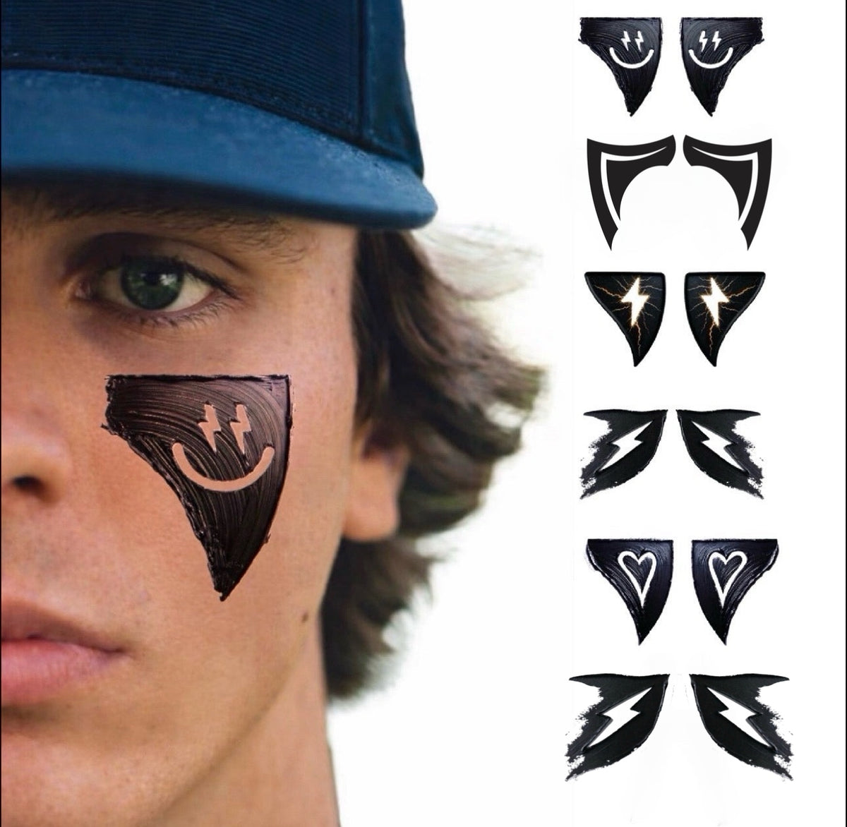 Cut-Out Collection | Eye Black Tattoos for Baseball, Softball & Football