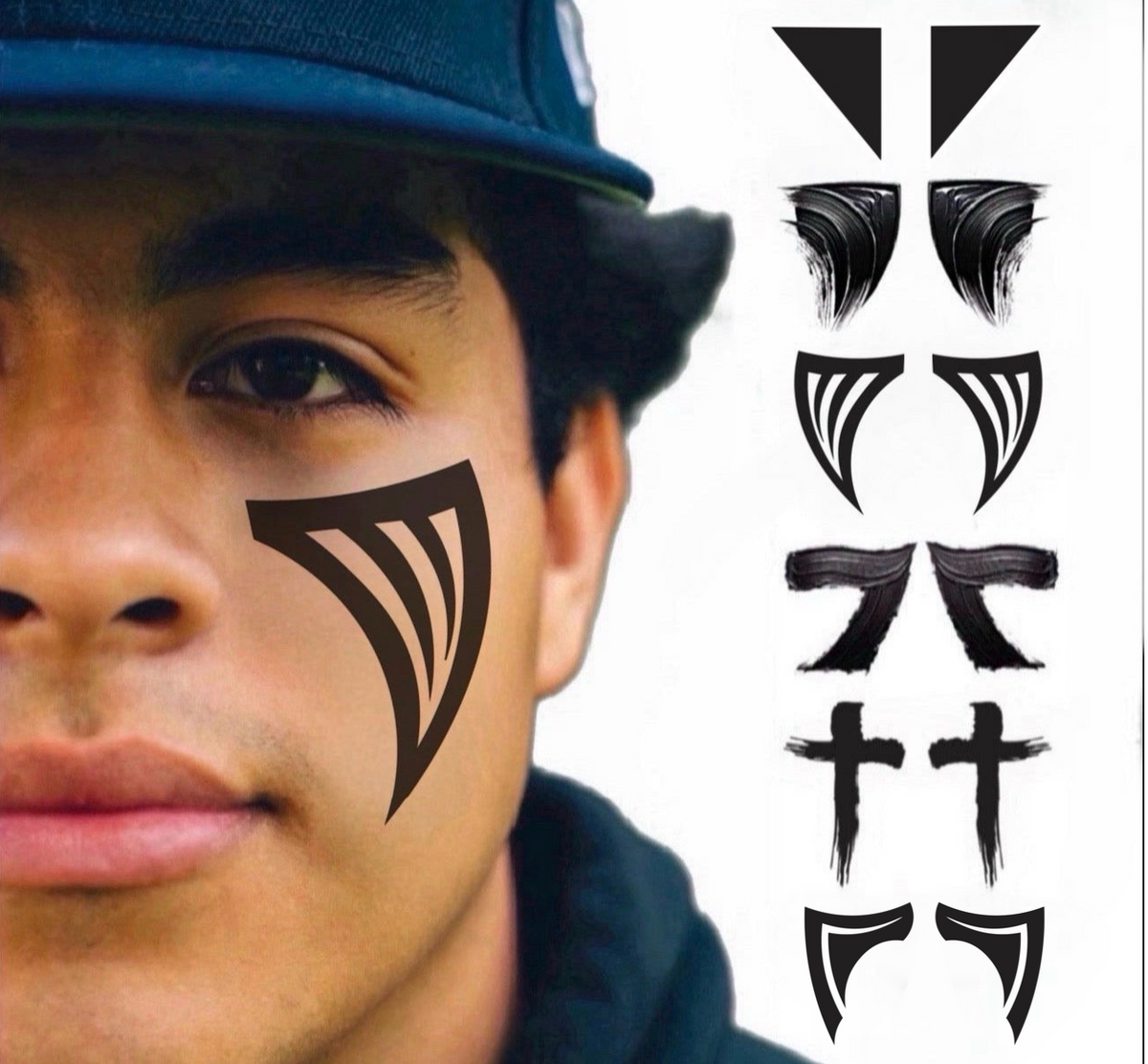 Midnight Drip 6-Pack | Variety Eye Black Tattoos for Baseball & Softball