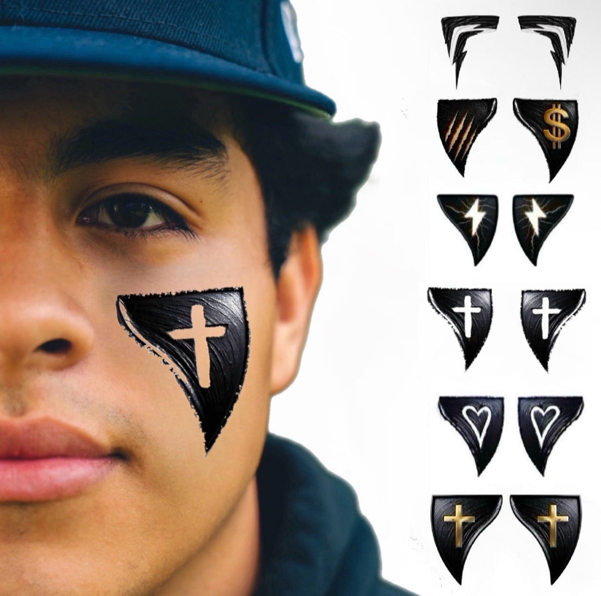 Cut-Out Collection | Eye Black Tattoos for Baseball, Softball & Football