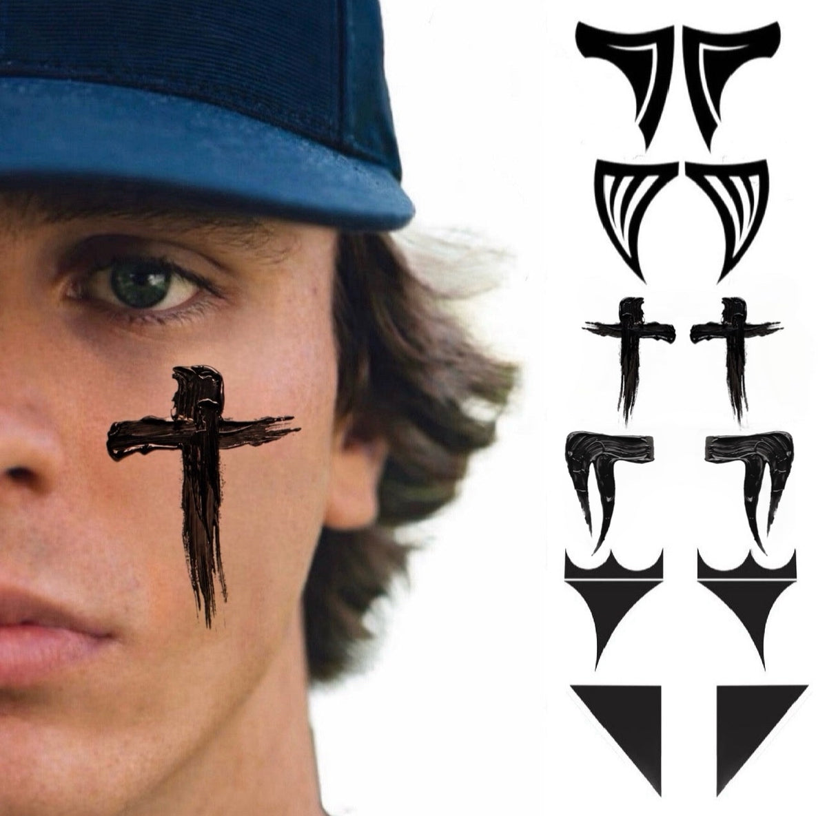 Alpha 6-Pack | Variety Eye Black Tattoos for Baseball & Softball