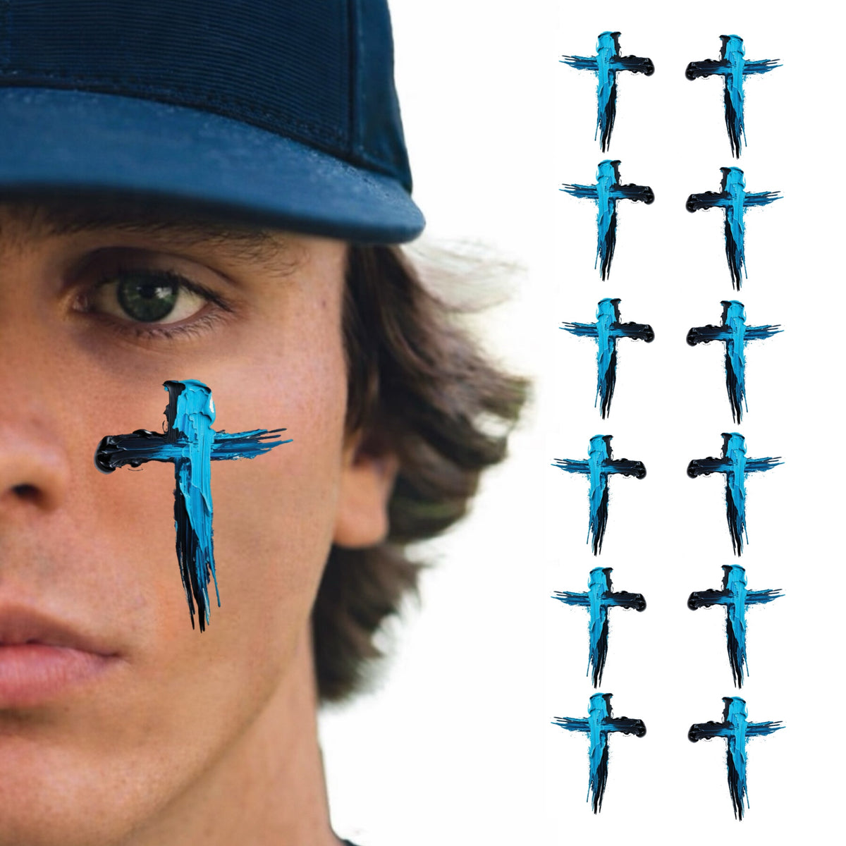 Colored Cross Eye Black | Pick Your Color & Pack Size