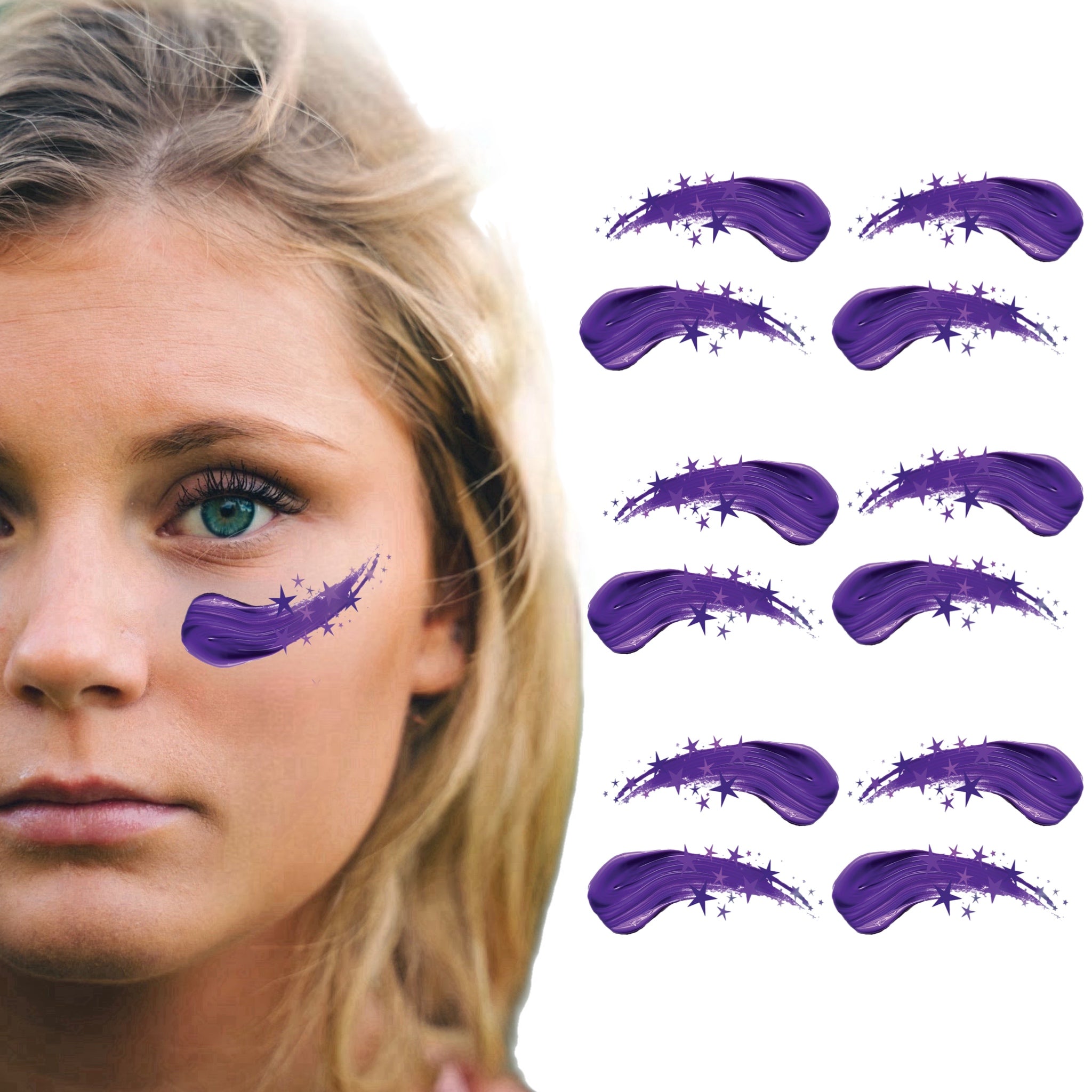Star Smear Eye Black 6-Pack | Temporary Eye Black Tattoos for Baseball & Softball